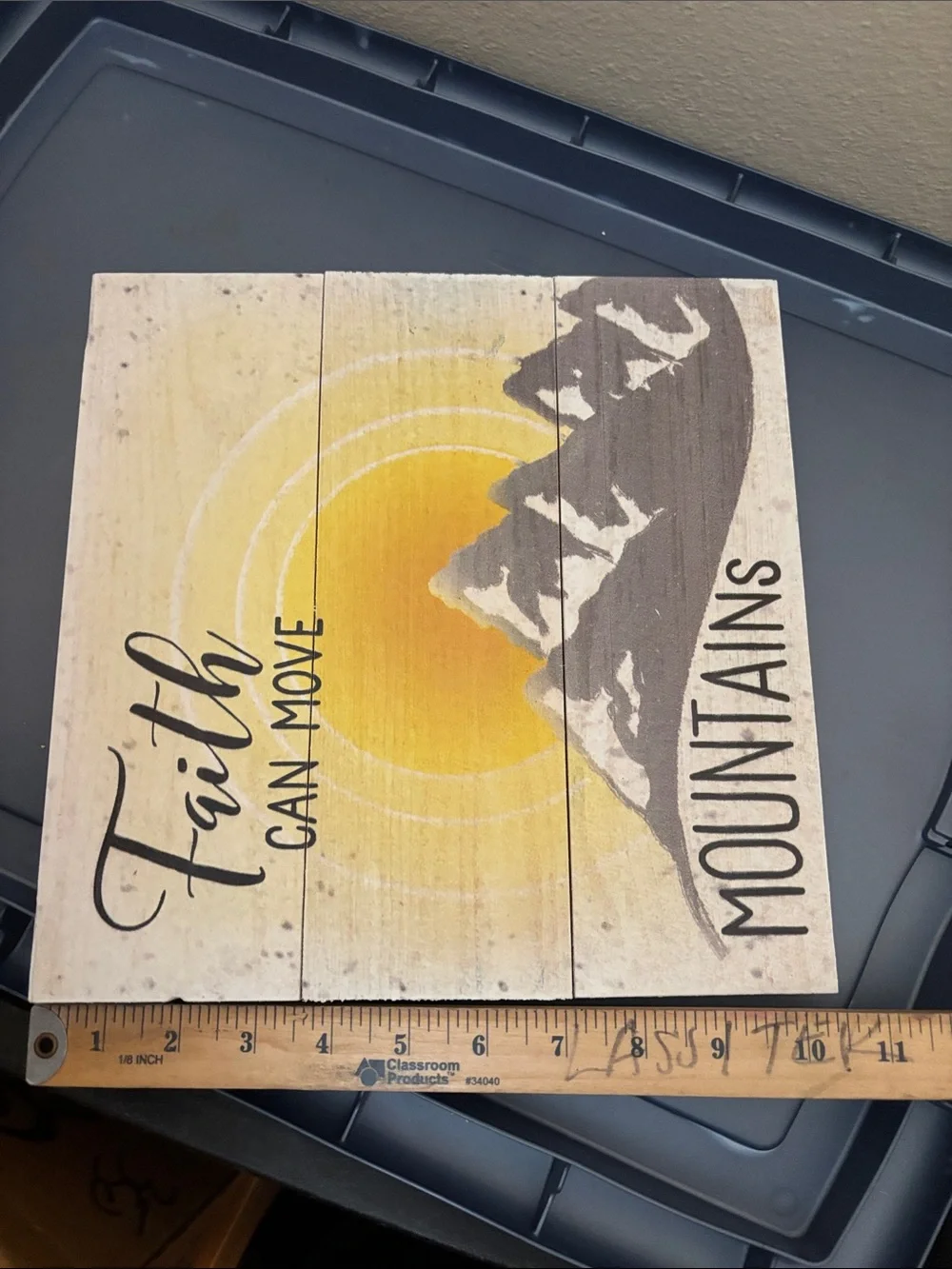 Faith Can Move Mountains Wall Art - Yellow & Gray